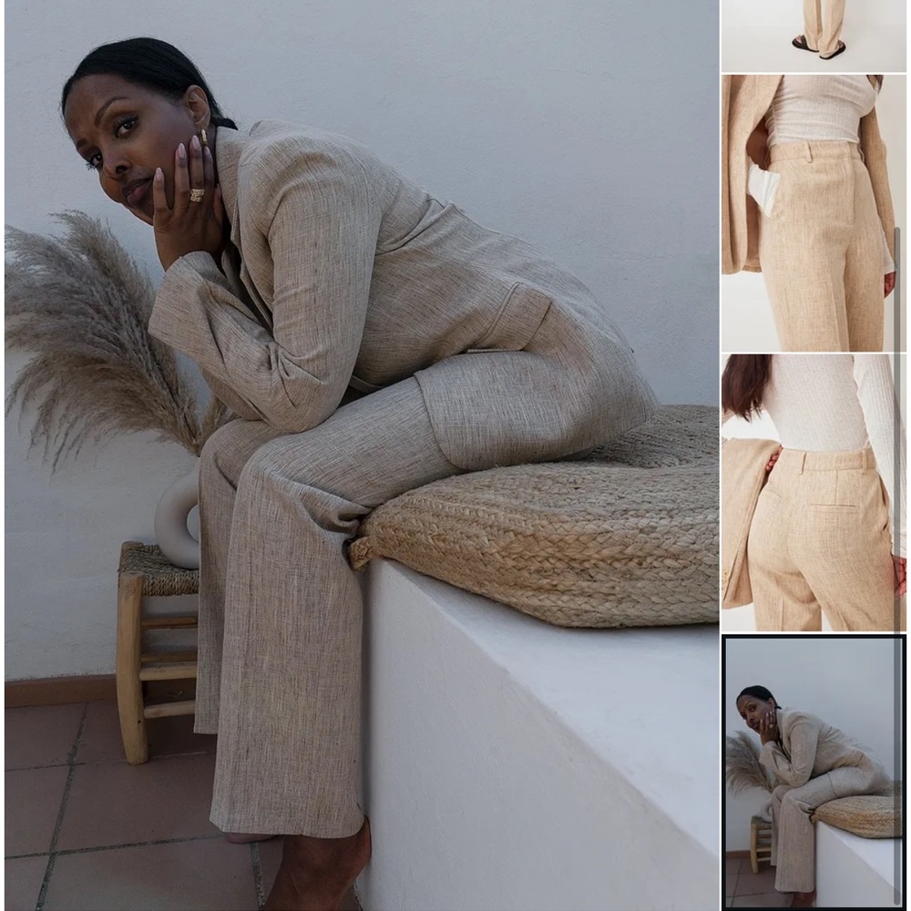 NA-KD straight suit pants beige